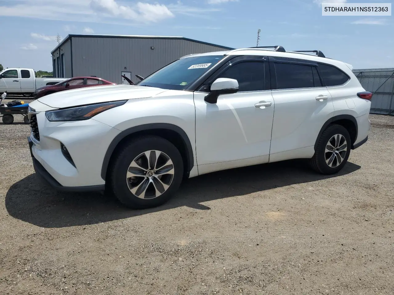 2022 Toyota Highlander Hybrid Xle VIN: 5TDHARAH1NS512363 Lot: 62359985