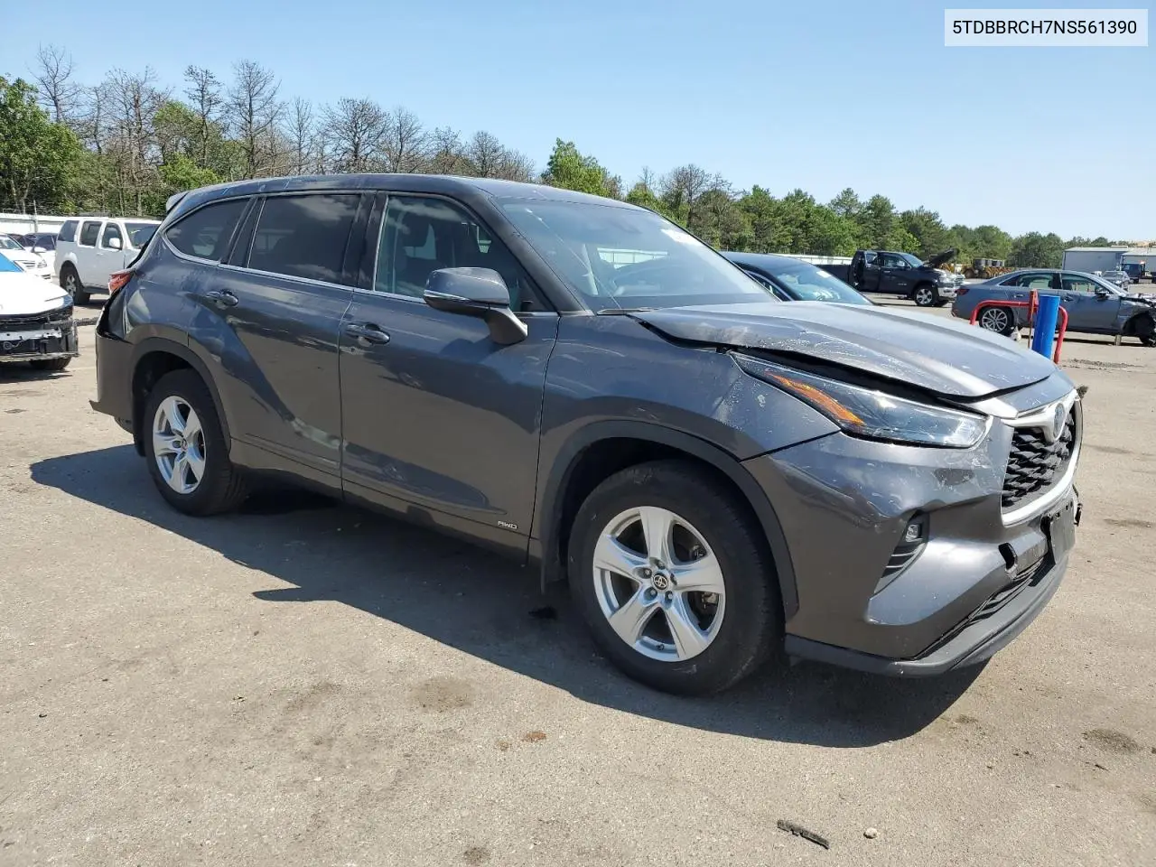 2022 Toyota Highlander Hybrid Le VIN: 5TDBBRCH7NS561390 Lot: 62463815