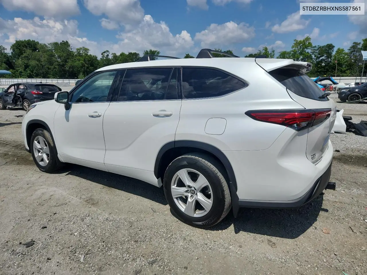 2022 Toyota Highlander L VIN: 5TDBZRBHXNS587561 Lot: 63030175