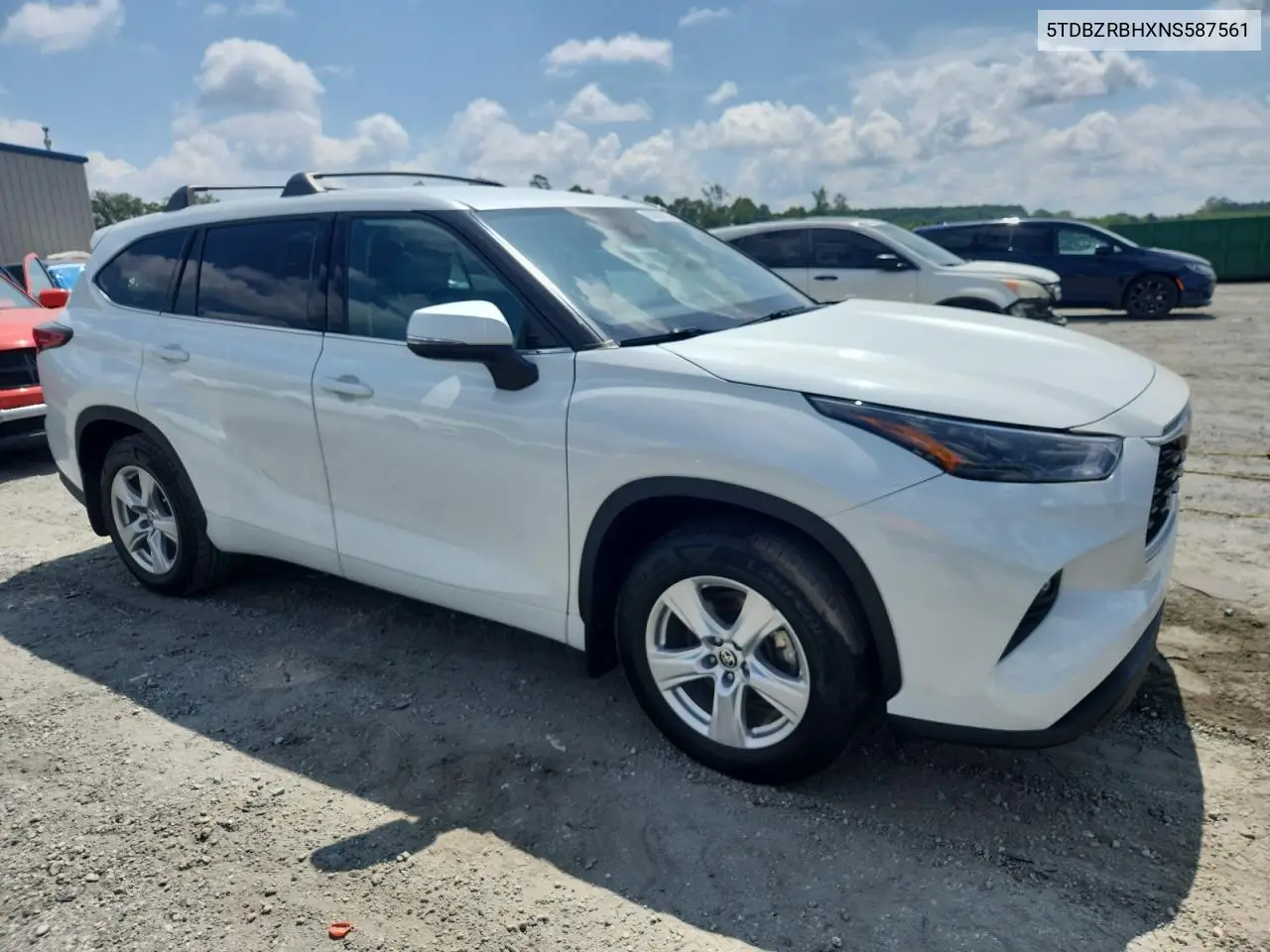 2022 Toyota Highlander L VIN: 5TDBZRBHXNS587561 Lot: 63030175