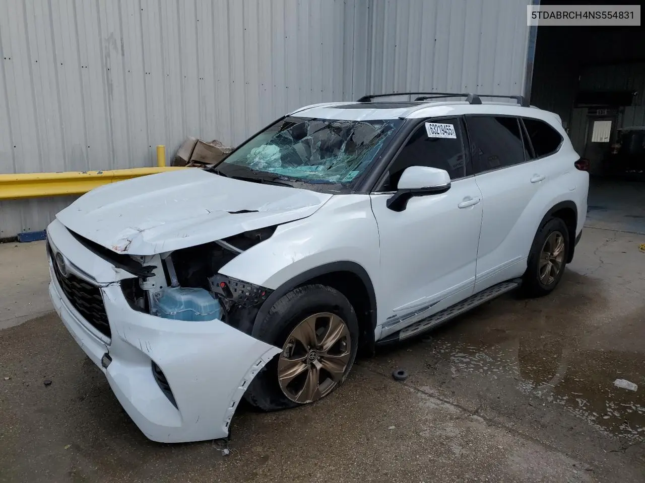 2022 Toyota Highlander Hybrid Xle VIN: 5TDABRCH4NS554831 Lot: 63219455