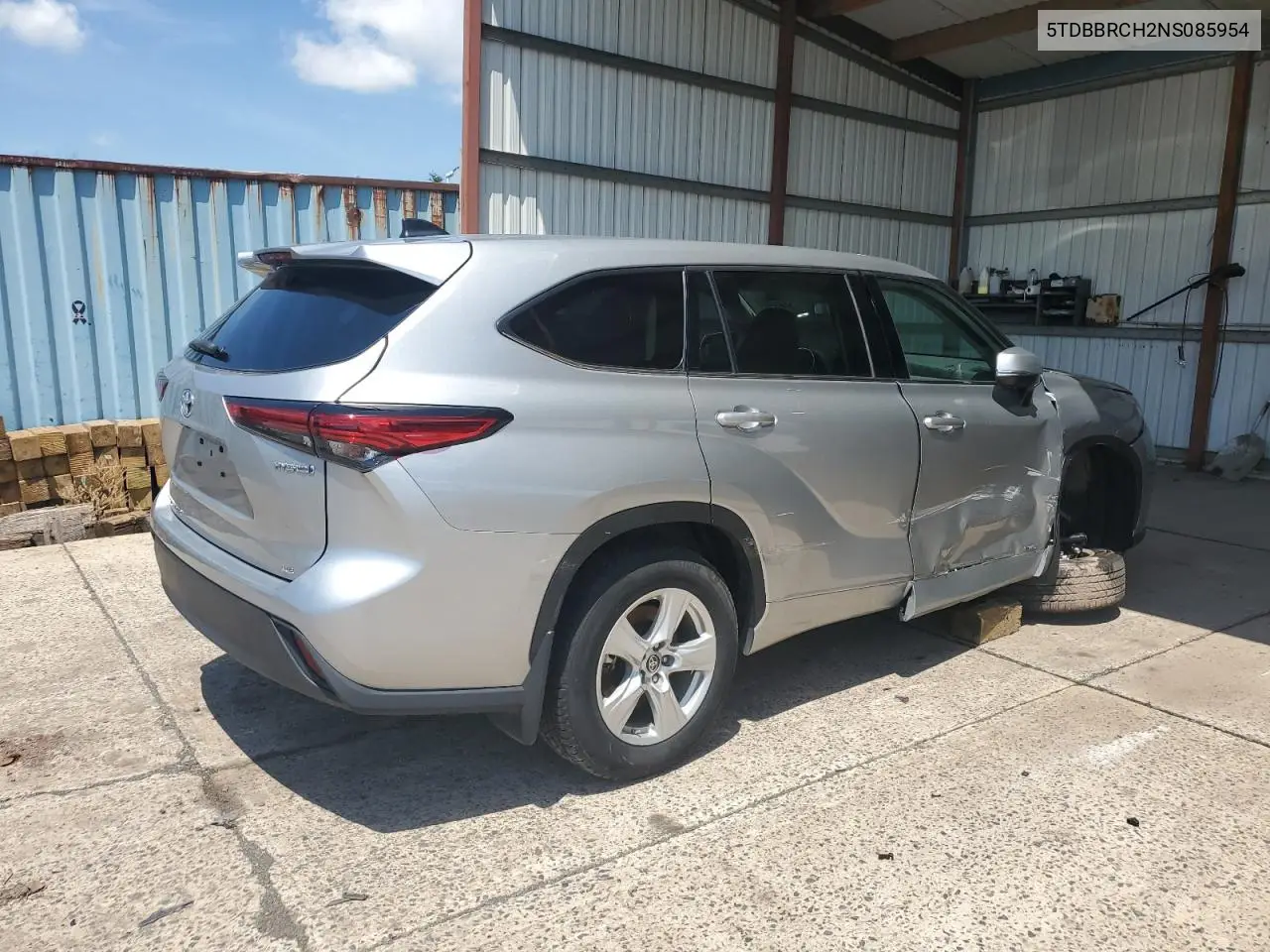 2022 Toyota Highlander Hybrid Le VIN: 5TDBBRCH2NS085954 Lot: 63255605