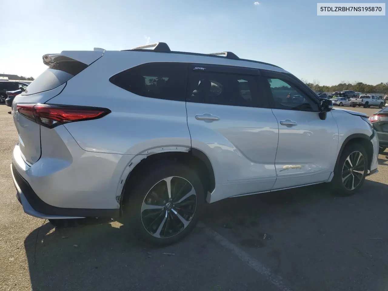 2022 Toyota Highlander Xse VIN: 5TDLZRBH7NS195870 Lot: 82544134
