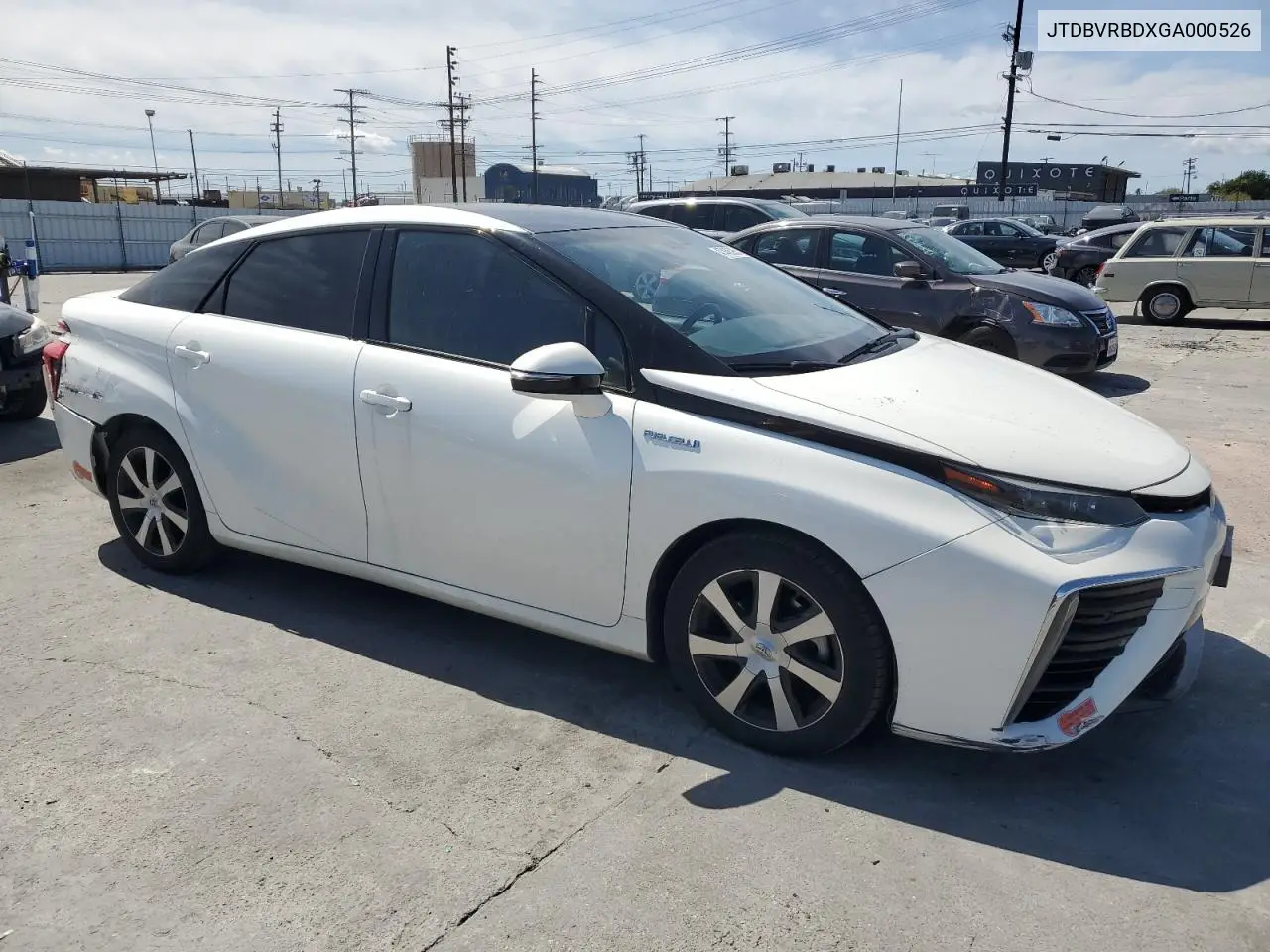 2016 Toyota Mirai VIN: JTDBVRBDXGA000526 Lot: 47405395