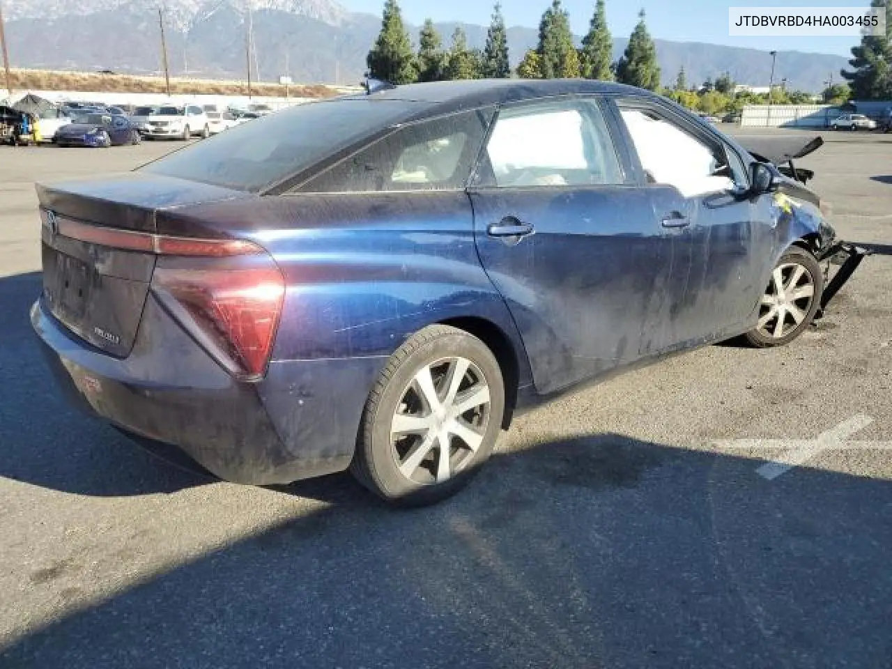 2017 Toyota Mirai VIN: JTDBVRBD4HA003455 Lot: 56256935