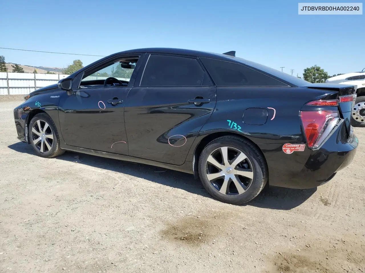 2017 Toyota Mirai VIN: JTDBVRBD0HA002240 Lot: 61055355