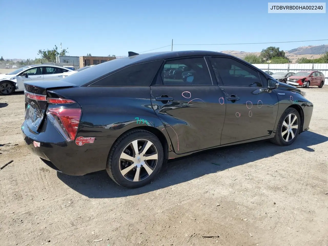 2017 Toyota Mirai VIN: JTDBVRBD0HA002240 Lot: 61055355