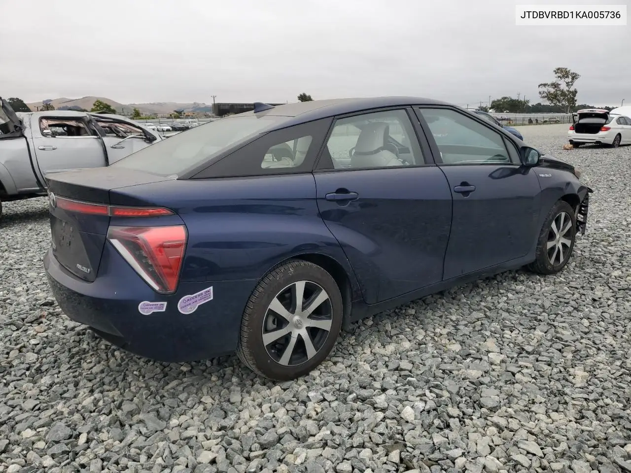 2019 Toyota Mirai VIN: JTDBVRBD1KA005736 Lot: 62396785