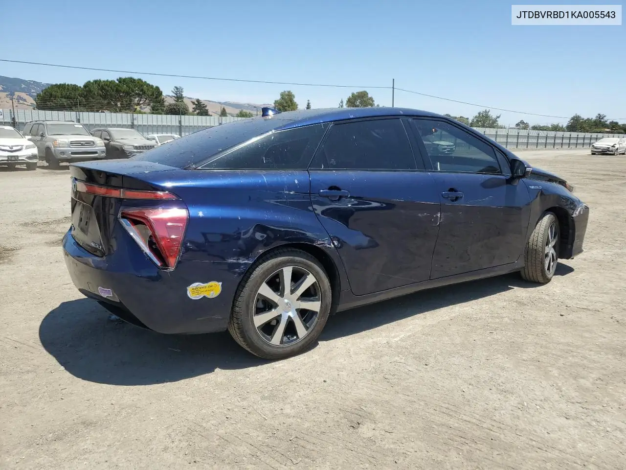 2019 Toyota Mirai VIN: JTDBVRBD1KA005543 Lot: 63121225