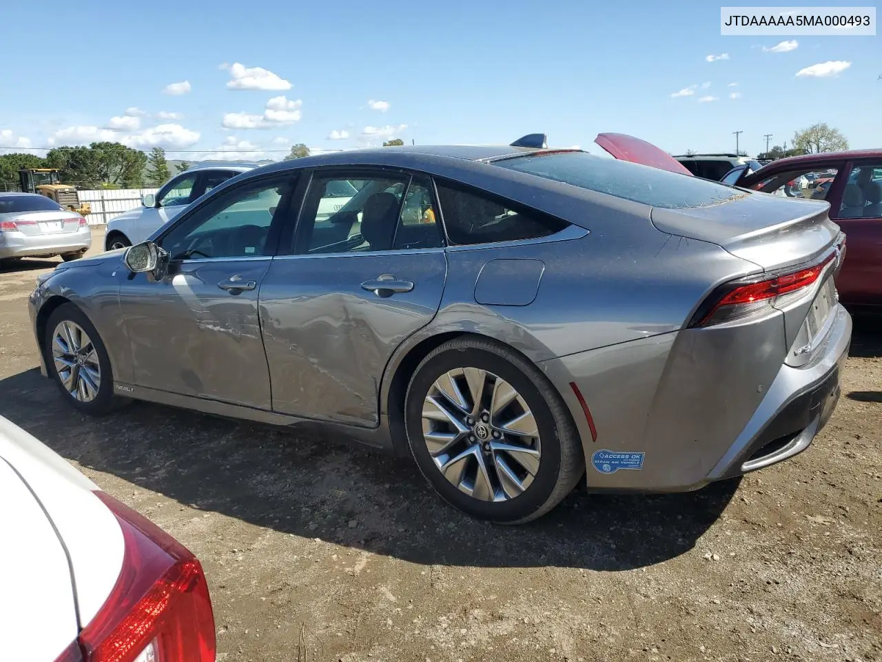 2021 Toyota Mirai Xle VIN: JTDAAAAA5MA000493 Lot: 49658895