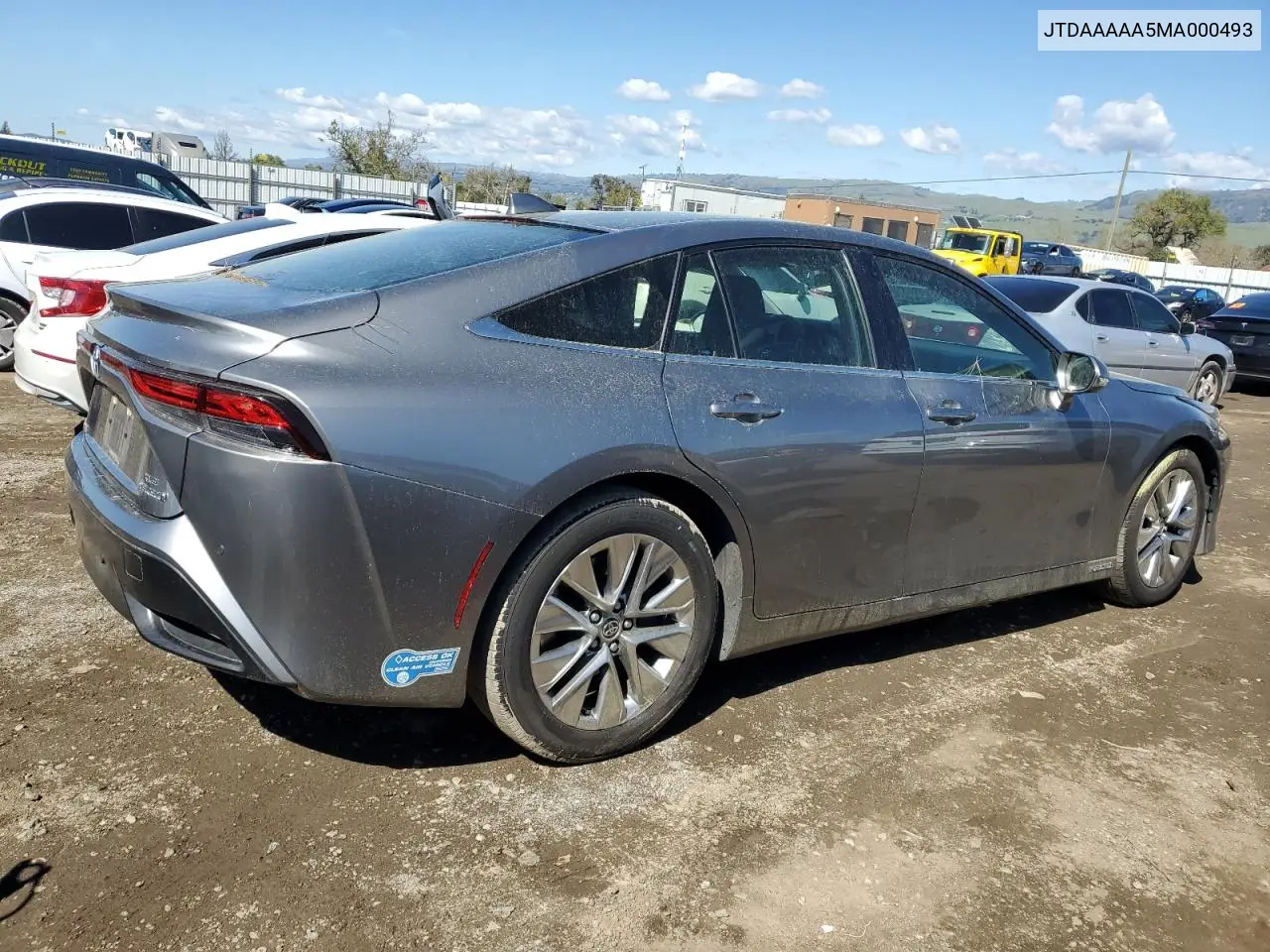 2021 Toyota Mirai Xle VIN: JTDAAAAA5MA000493 Lot: 49658895