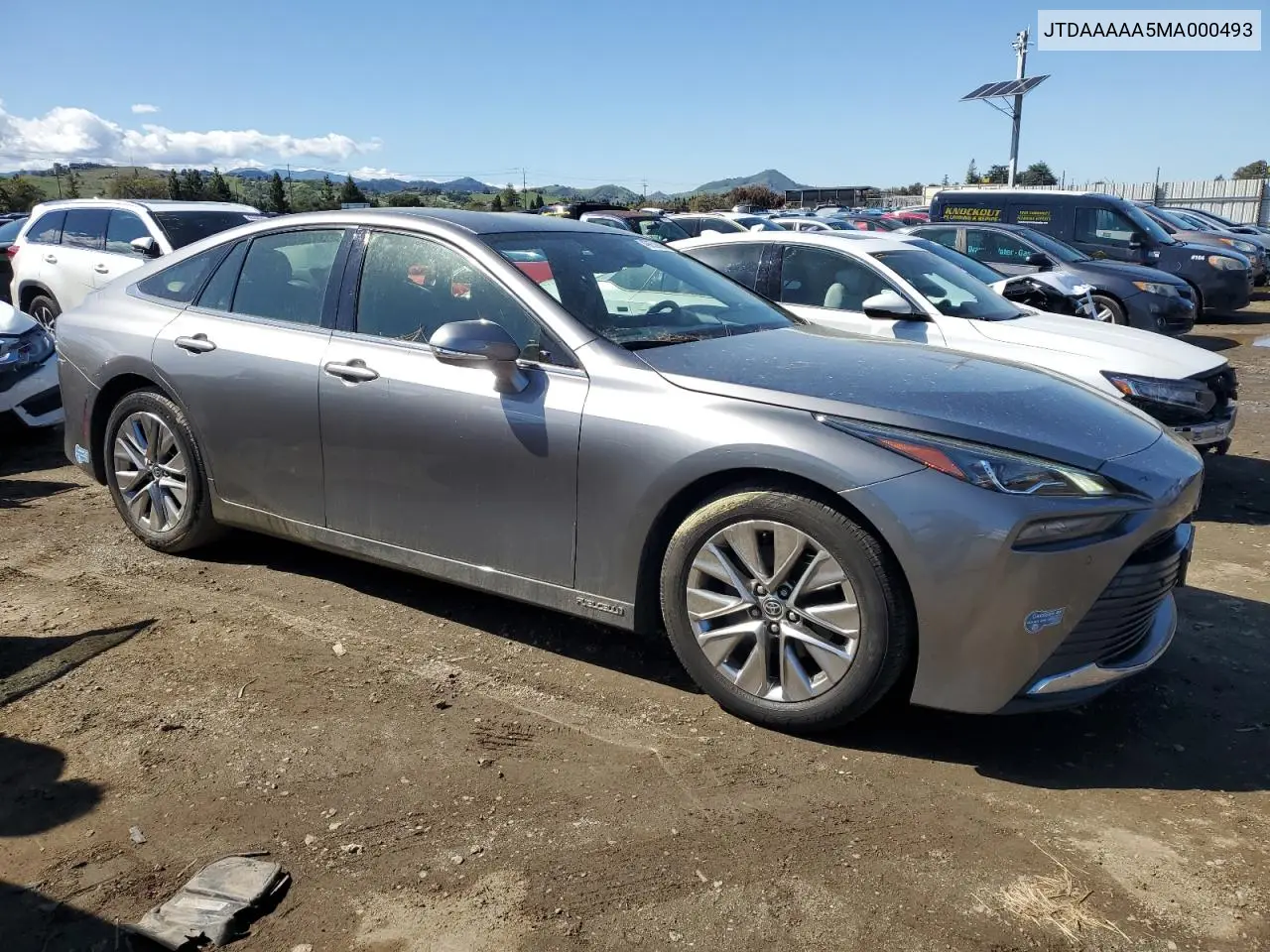 2021 Toyota Mirai Xle VIN: JTDAAAAA5MA000493 Lot: 49658895