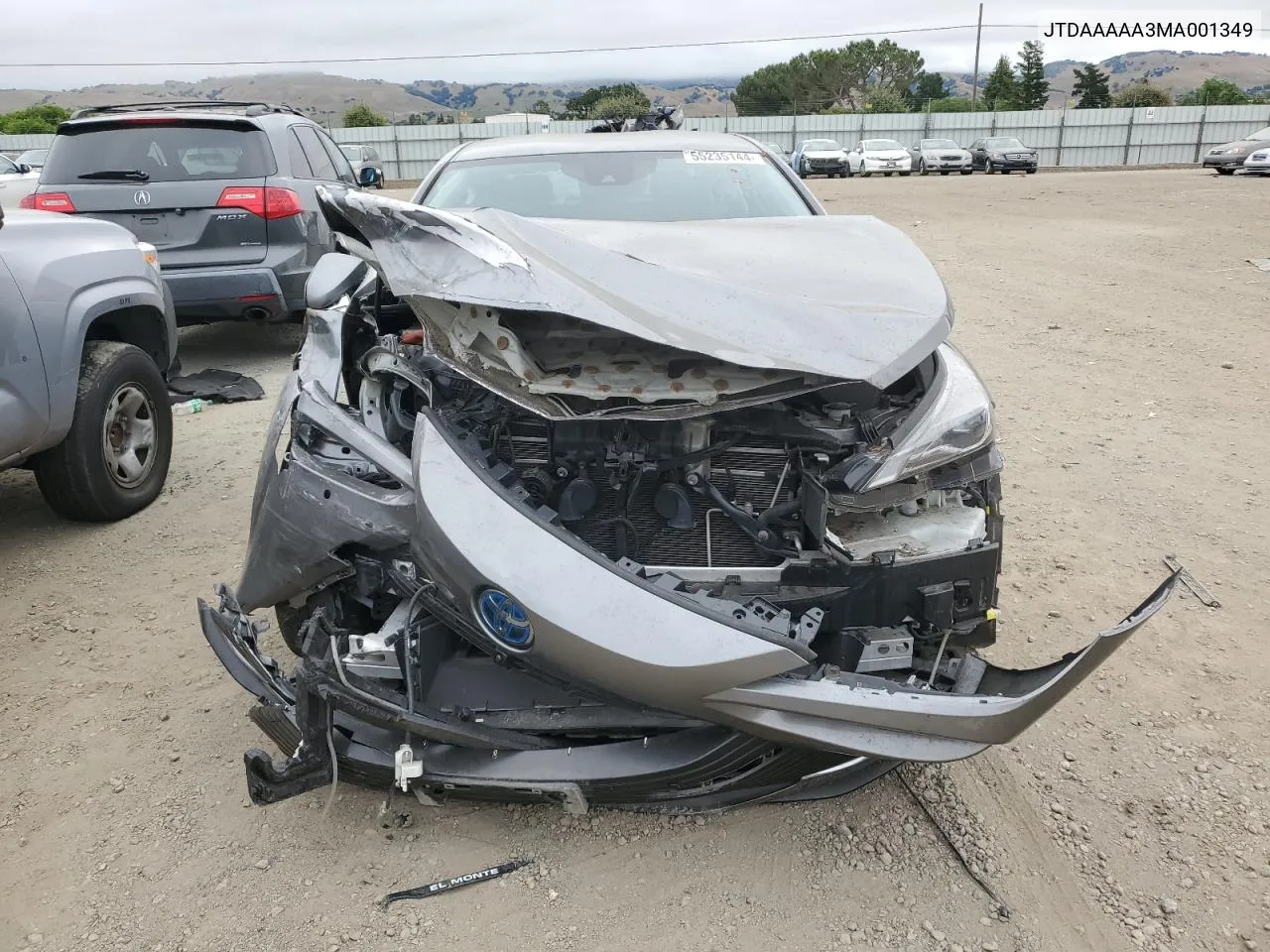2021 Toyota Mirai Xle VIN: JTDAAAAA3MA001349 Lot: 55235144