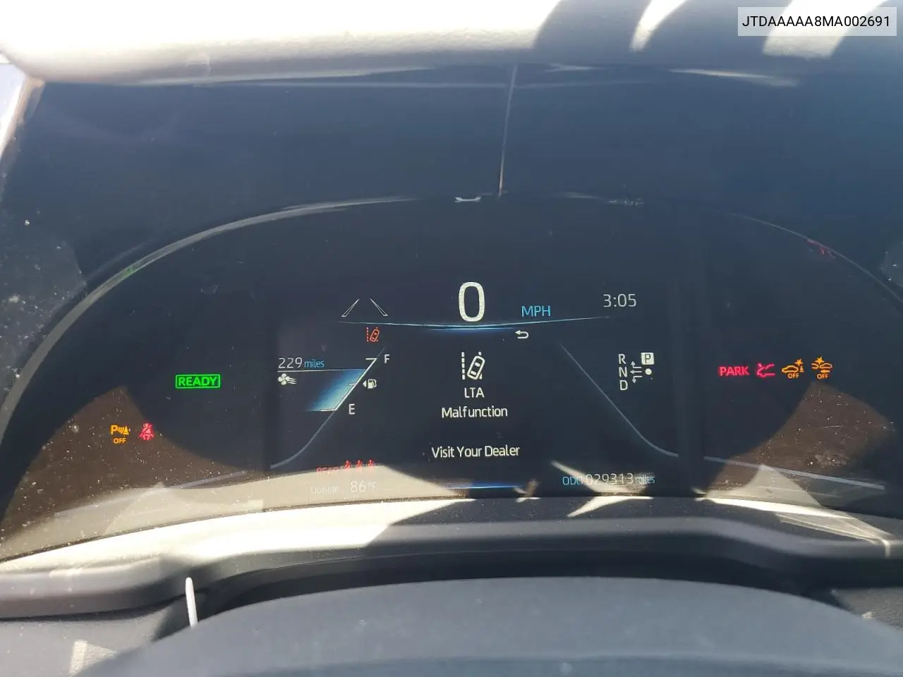 2021 Toyota Mirai Xle VIN: JTDAAAAA8MA002691 Lot: 57181465