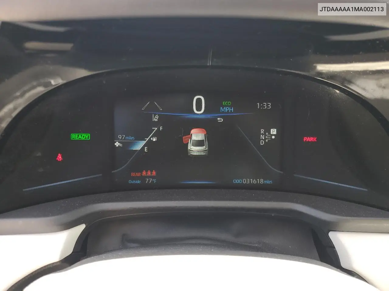 2021 Toyota Mirai Xle VIN: JTDAAAAA1MA002113 Lot: 60094585