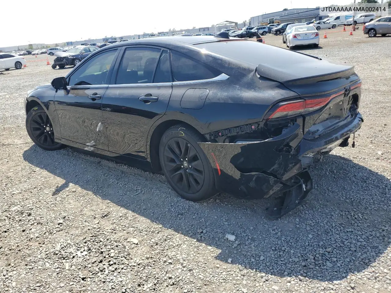2021 Toyota Mirai Xle VIN: JTDAAAAA4MA002414 Lot: 62343755