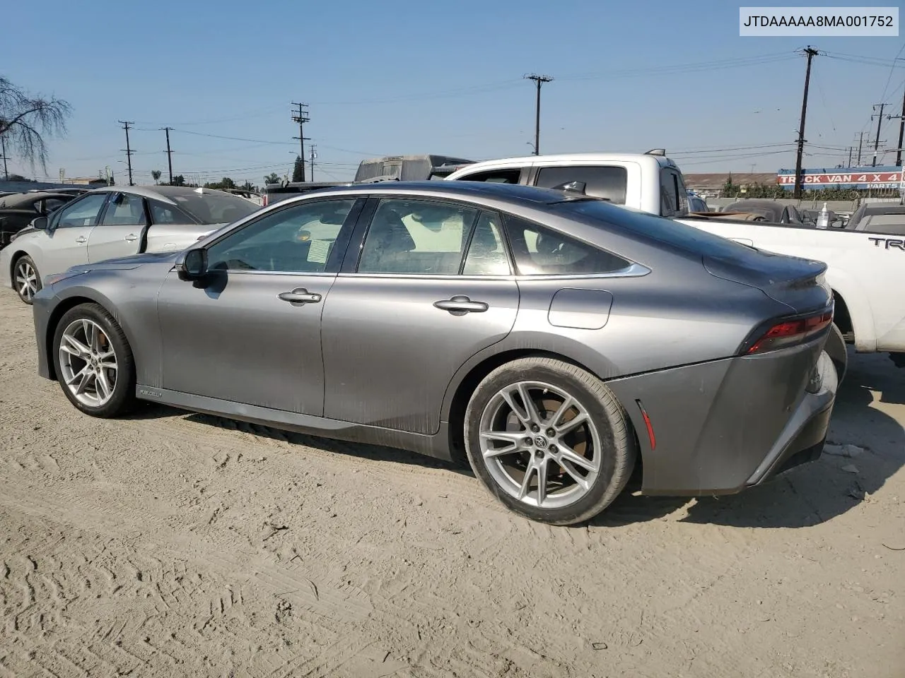 2021 Toyota Mirai Xle VIN: JTDAAAAA8MA001752 Lot: 88262975