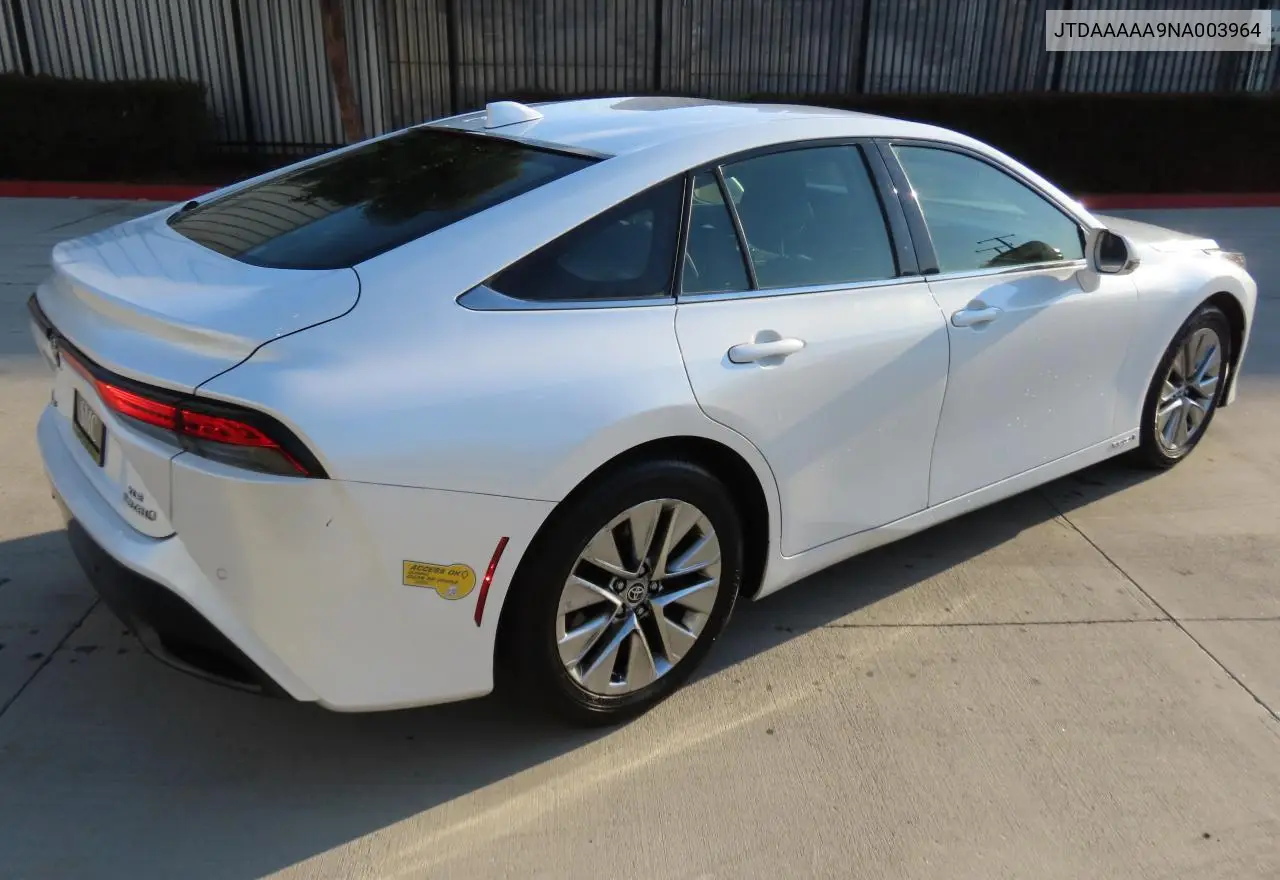 2022 Toyota Mirai Le VIN: JTDAAAAA9NA003964 Lot: 54784845