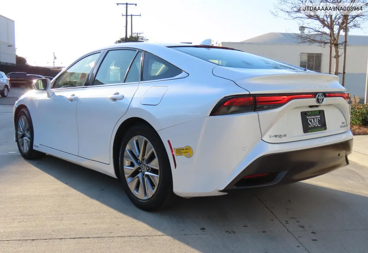 2022 Toyota Mirai Le VIN: JTDAAAAA9NA003964 Lot: 54784845