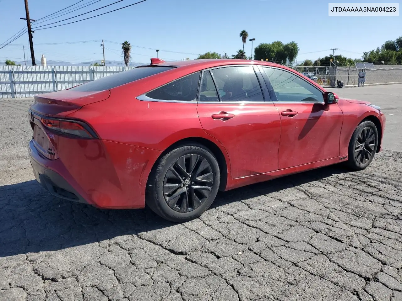 2022 Toyota Mirai Le VIN: JTDAAAAA5NA004223 Lot: 57260305