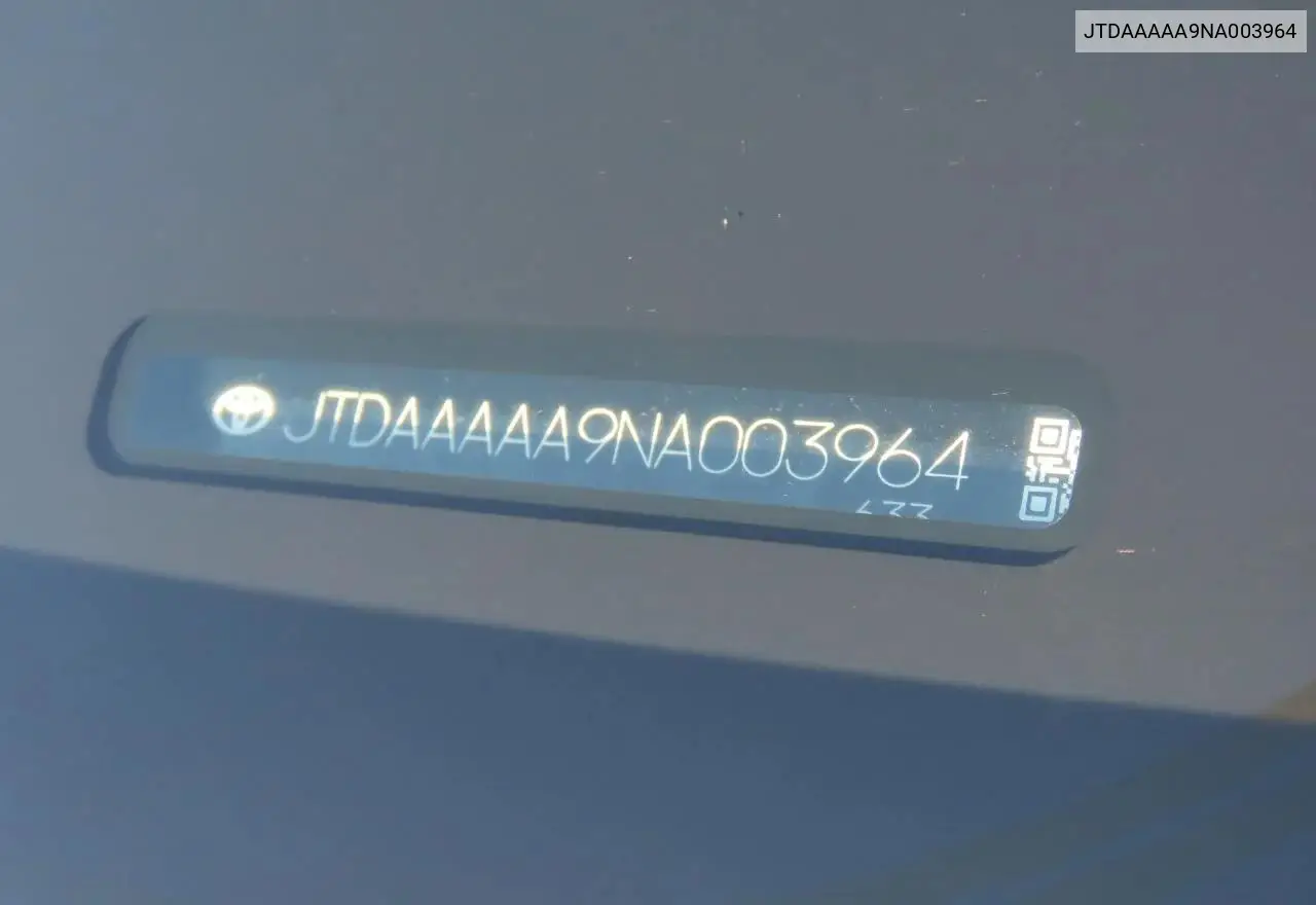 2022 Toyota Mirai Le VIN: JTDAAAAA9NA003964 Lot: 59623745