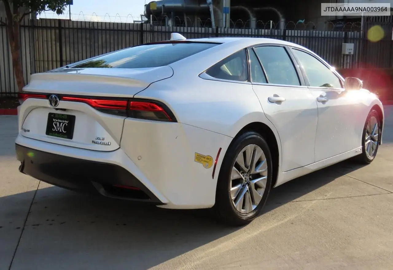2022 Toyota Mirai Le VIN: JTDAAAAA9NA003964 Lot: 59623745