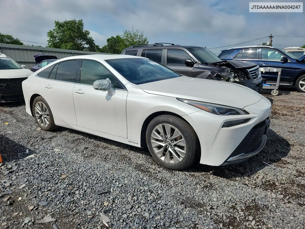 2022 Toyota Mirai Le VIN: JTDAAAAA8NA004247 Lot: 62987095