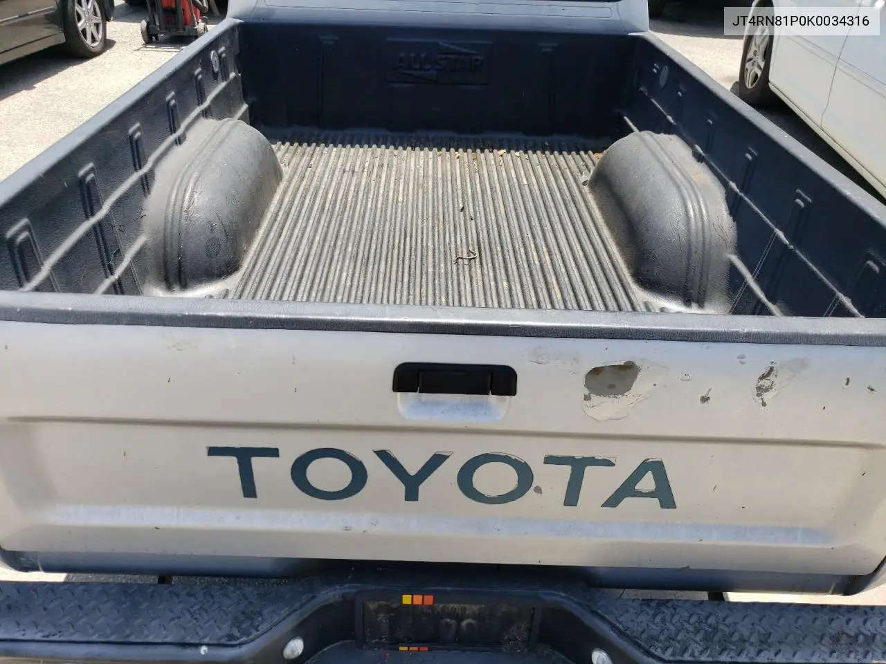 1989 Toyota Pickup 1/2 Ton Short Wheelbase Dlx VIN: JT4RN81P0K0034316 Lot: 61264255