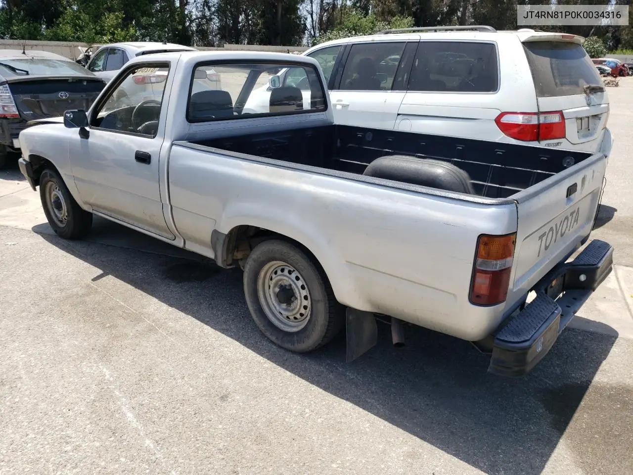 1989 Toyota Pickup 1/2 Ton Short Wheelbase Dlx VIN: JT4RN81P0K0034316 Lot: 61264255