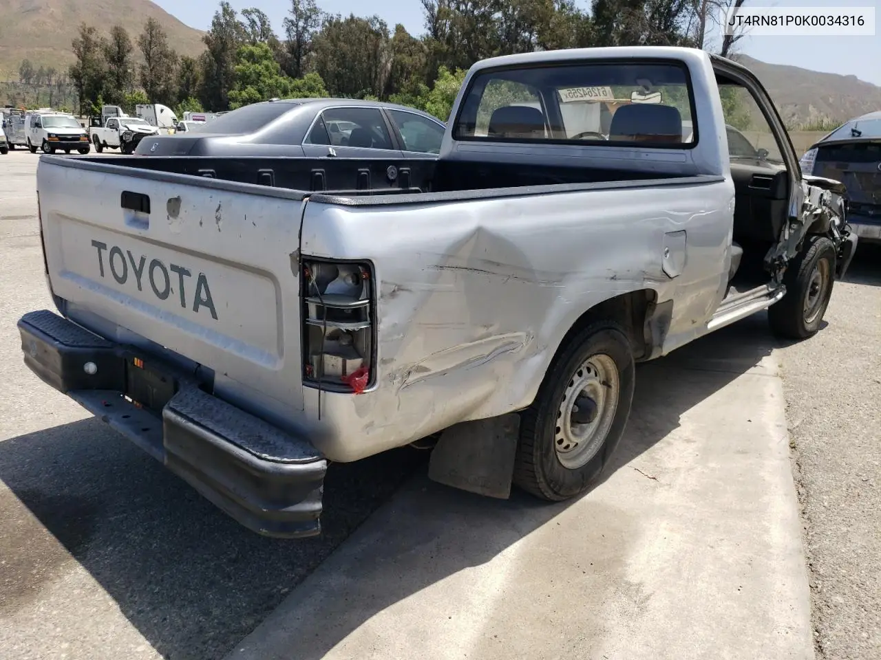 1989 Toyota Pickup 1/2 Ton Short Wheelbase Dlx VIN: JT4RN81P0K0034316 Lot: 61264255