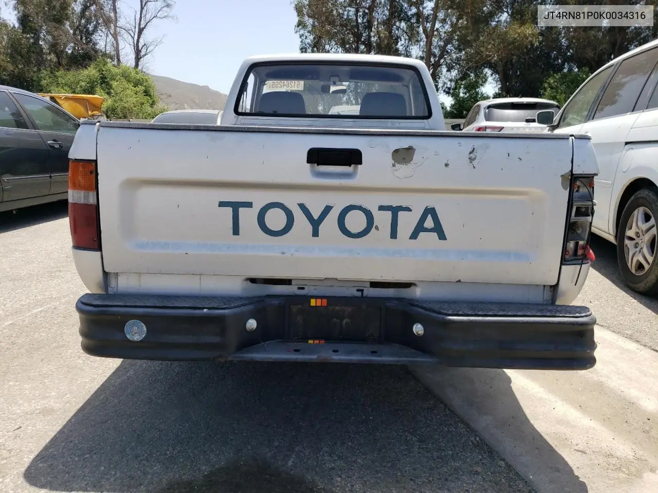 1989 Toyota Pickup 1/2 Ton Short Wheelbase Dlx VIN: JT4RN81P0K0034316 Lot: 61264255