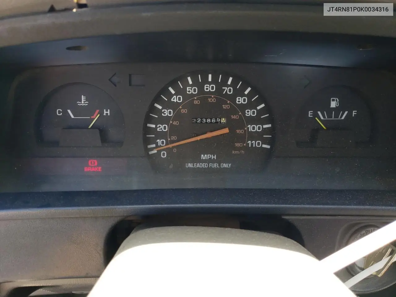 1989 Toyota Pickup 1/2 Ton Short Wheelbase Dlx VIN: JT4RN81P0K0034316 Lot: 61264255