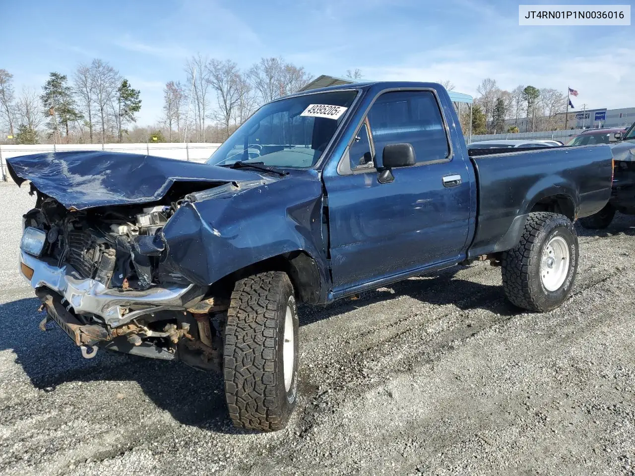 1992 Toyota Pickup 1/2 Ton Short Wheelbase Dlx VIN: JT4RN01P1N0036016 Lot: 49395205