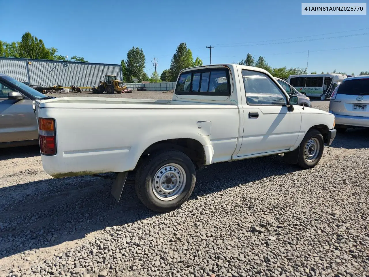 1992 Toyota Pickup 1/2 Ton Short Wheelbase Stb VIN: 4TARN81A0NZ025770 Lot: 57850485