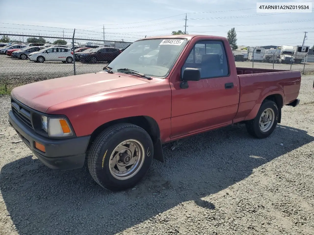 1992 Toyota Pickup 1/2 Ton Short Wheelbase Stb VIN: 4TARN81A2NZ019534 Lot: 60845135