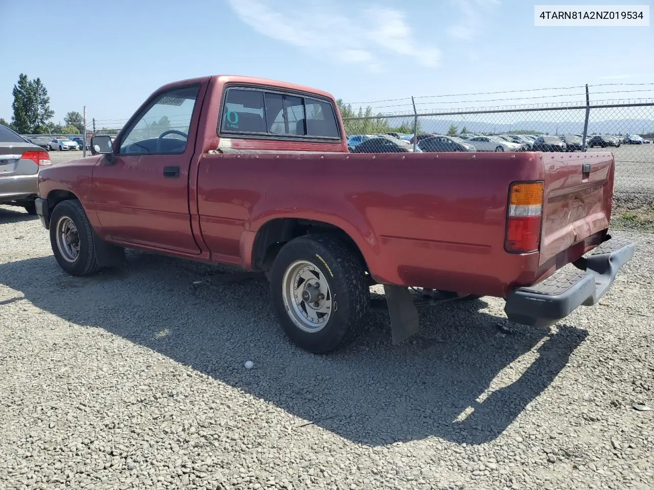 1992 Toyota Pickup 1/2 Ton Short Wheelbase Stb VIN: 4TARN81A2NZ019534 Lot: 60845135