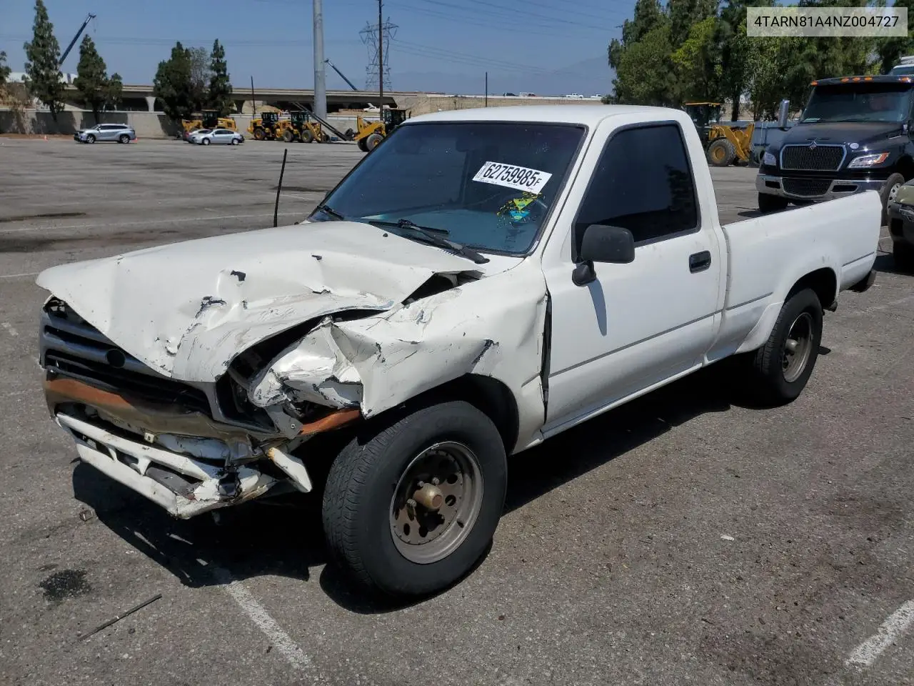 1992 Toyota Pickup 1/2 Ton Short Wheelbase Stb VIN: 4TARN81A4NZ004727 Lot: 62759985