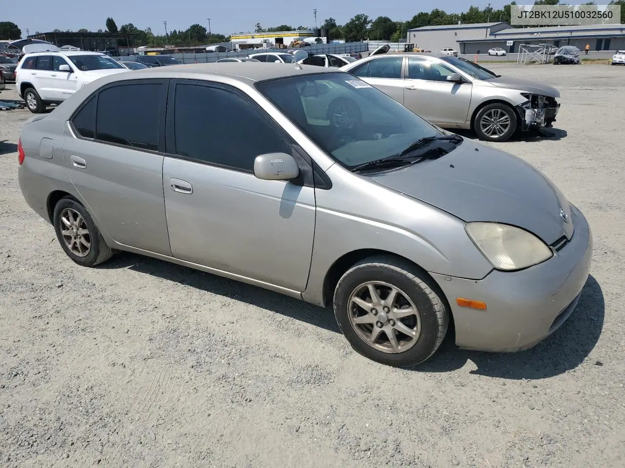 2001 Toyota Prius VIN: JT2BK12U510032560 Lot: 60156295