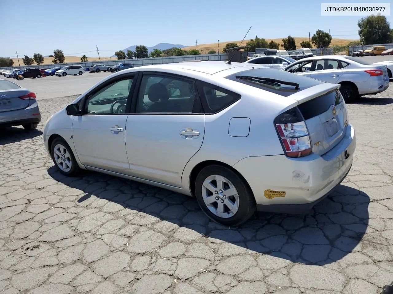 2004 Toyota Prius VIN: JTDKB20U840036977 Lot: 62214245