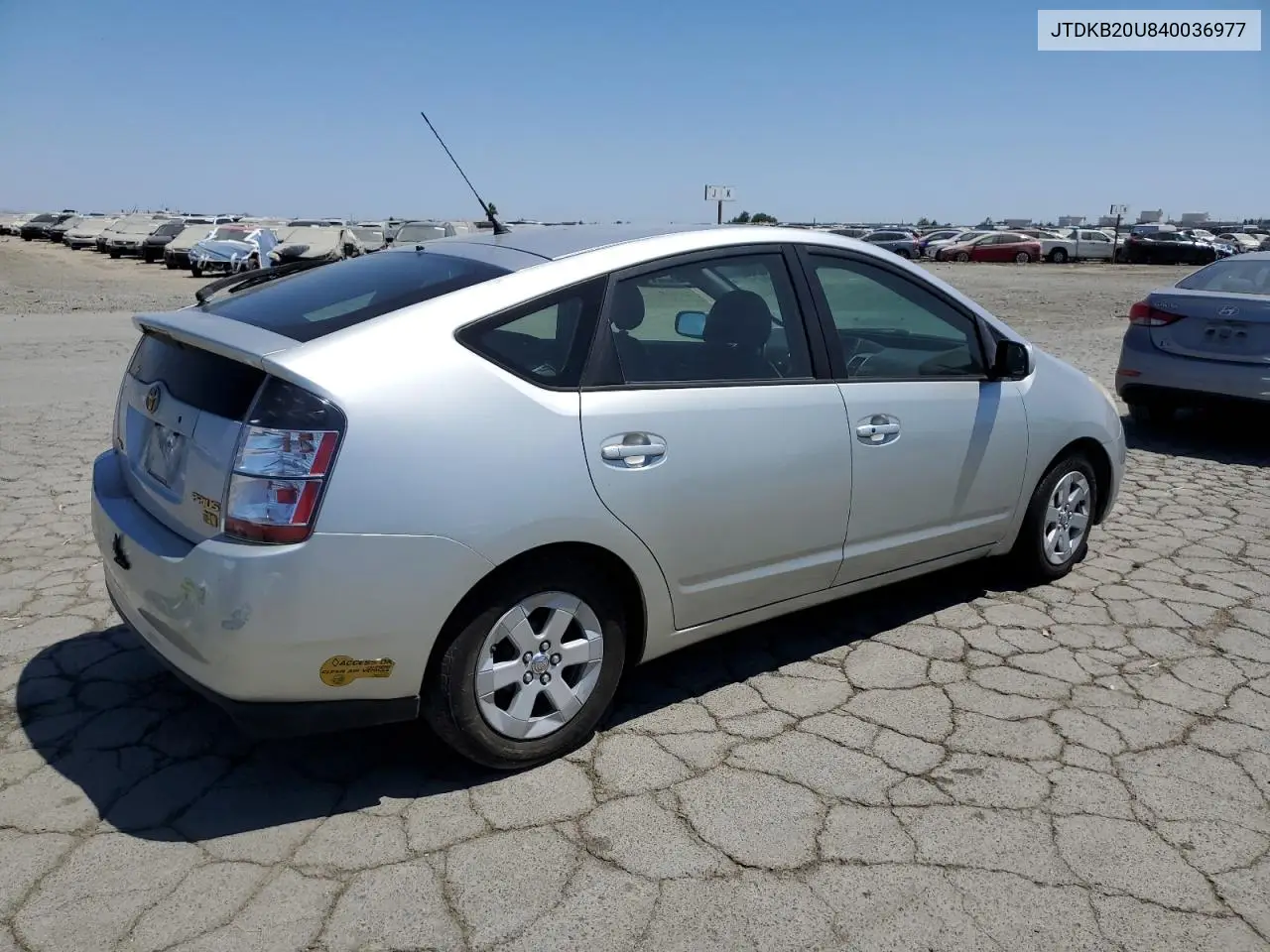 2004 Toyota Prius VIN: JTDKB20U840036977 Lot: 62214245