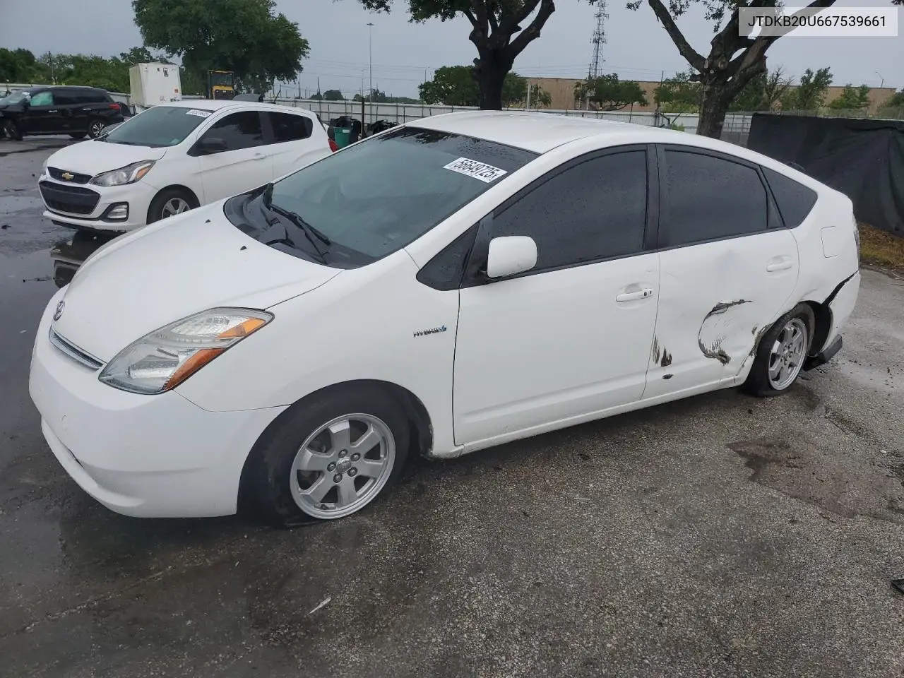 2006 Toyota Prius VIN: JTDKB20U667539661 Lot: 56649725