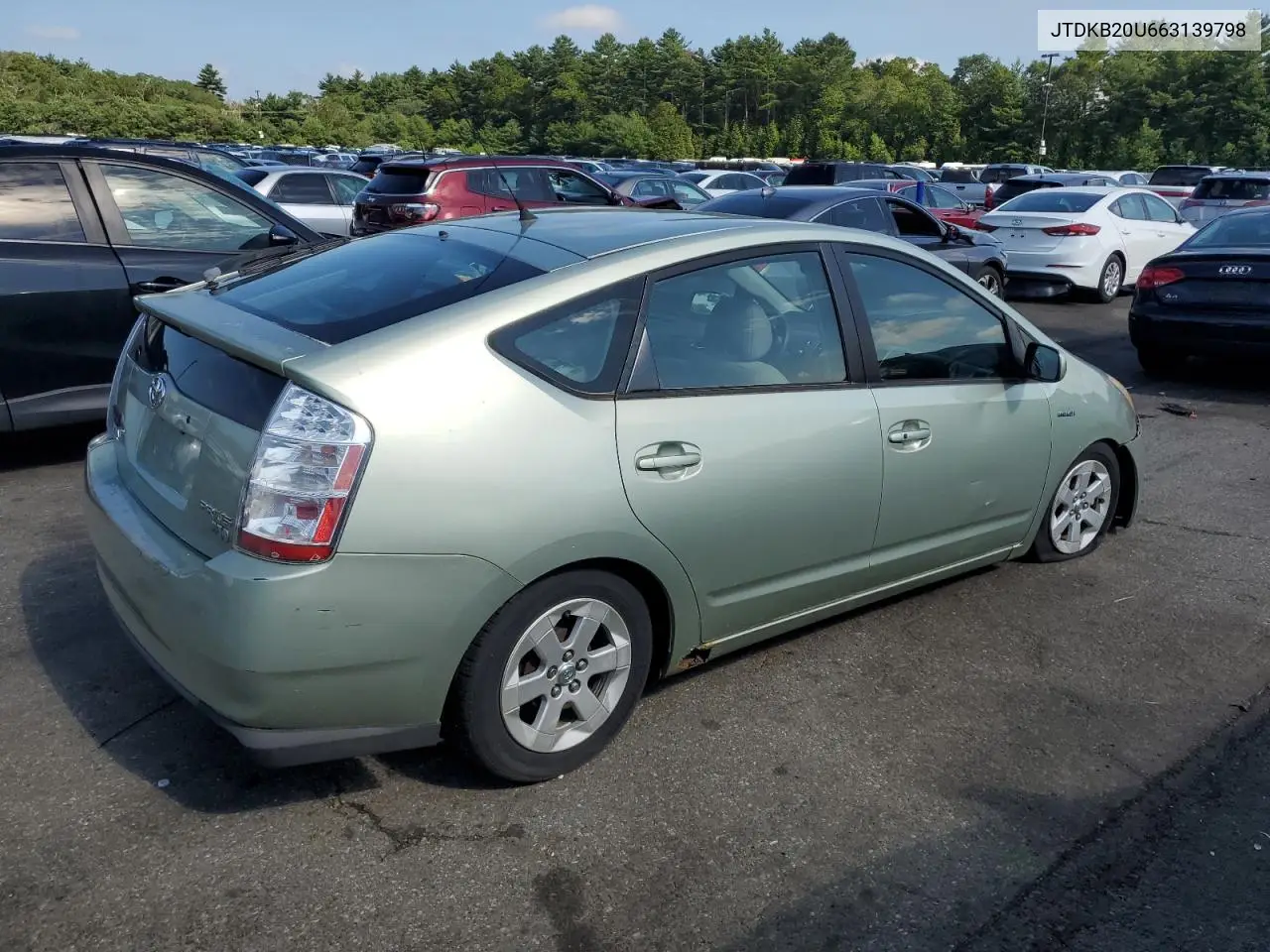 2006 Toyota Prius VIN: JTDKB20U663139798 Lot: 63205025