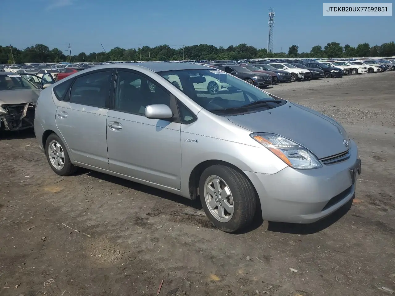 2007 Toyota Prius VIN: JTDKB20UX77592851 Lot: 61693015