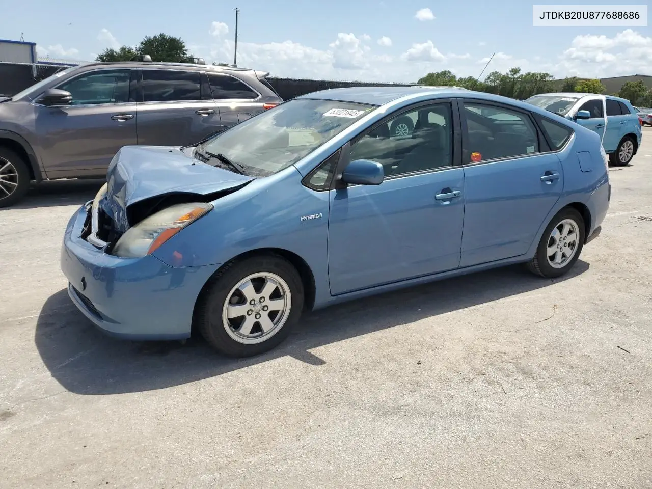 2007 Toyota Prius VIN: JTDKB20U877688686 Lot: 63221945