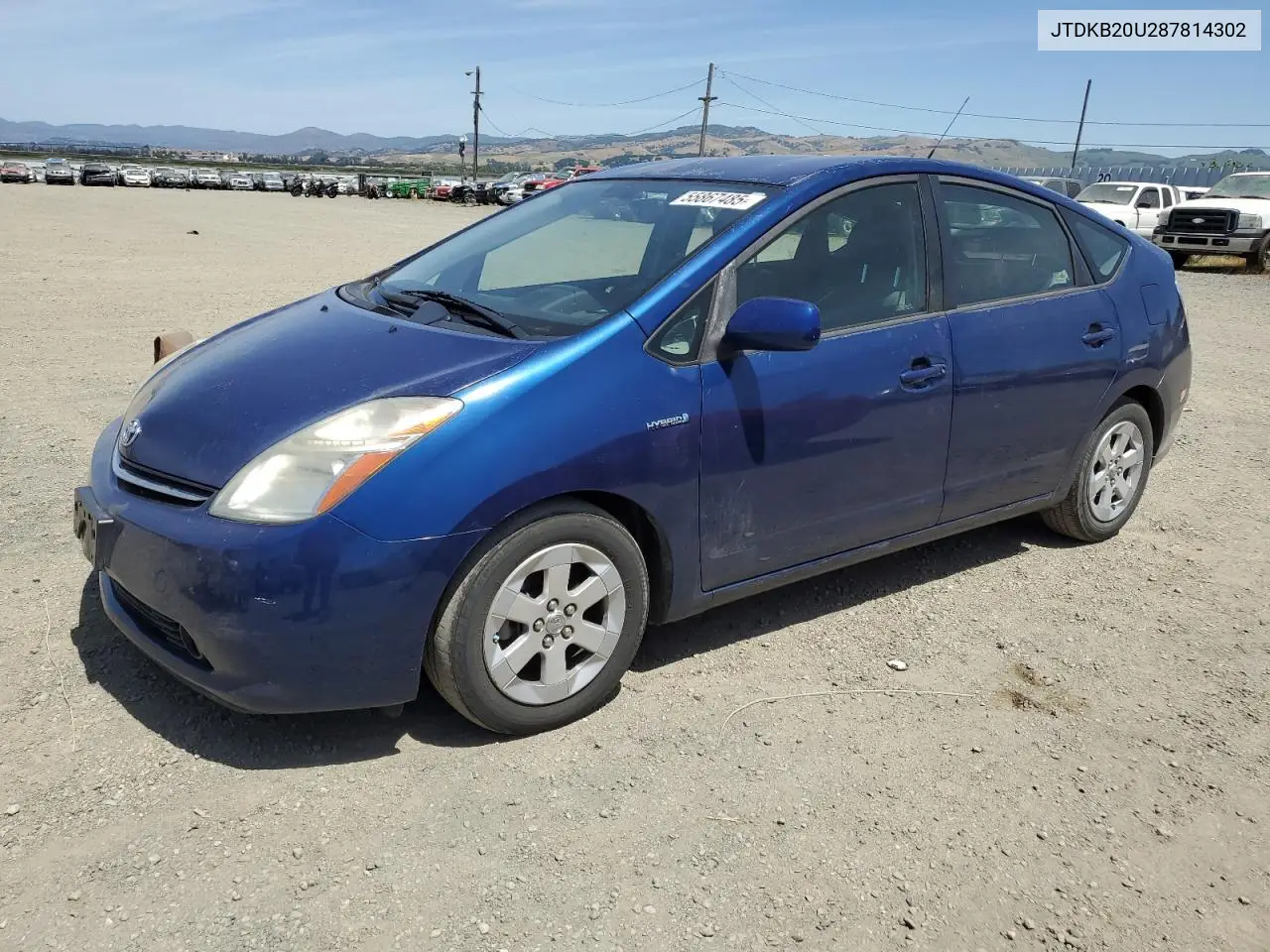 2008 Toyota Prius VIN: JTDKB20U287814302 Lot: 55867485