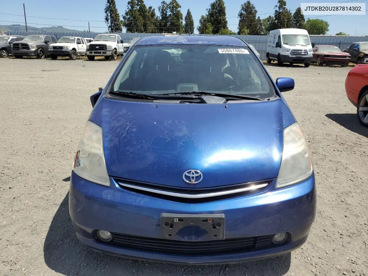 2008 Toyota Prius VIN: JTDKB20U287814302 Lot: 55867485