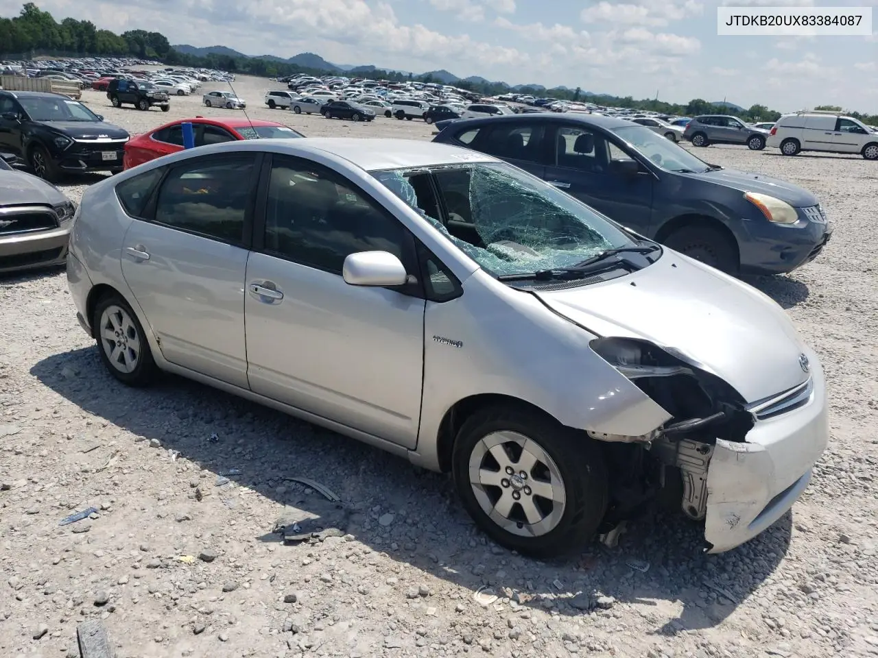 2008 Toyota Prius VIN: JTDKB20UX83384087 Lot: 62411145