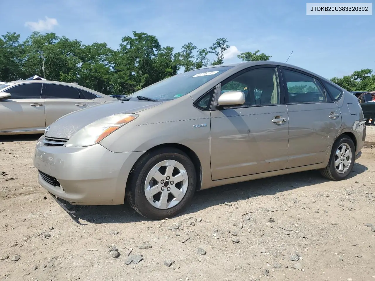 2008 Toyota Prius VIN: JTDKB20U383320392 Lot: 63286105