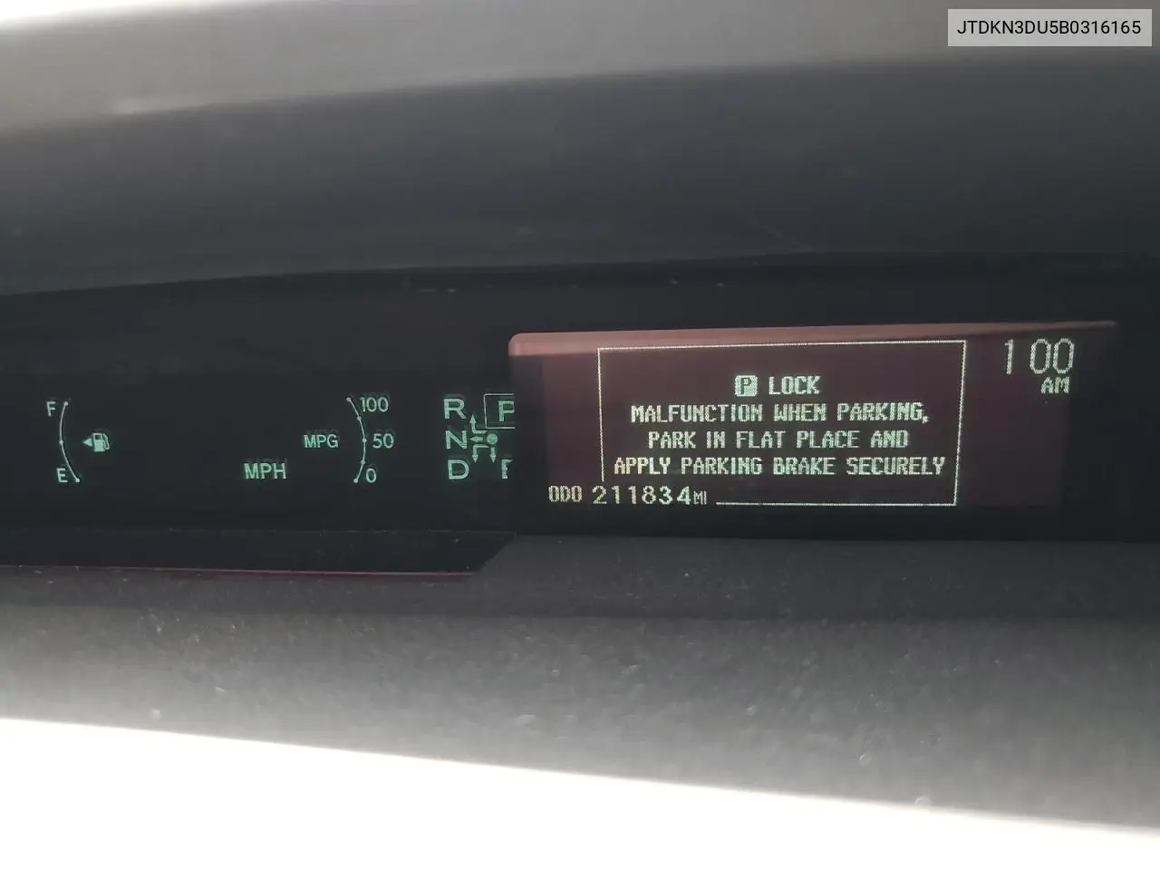 2011 Toyota Prius VIN: JTDKN3DU5B0316165 Lot: 62958485