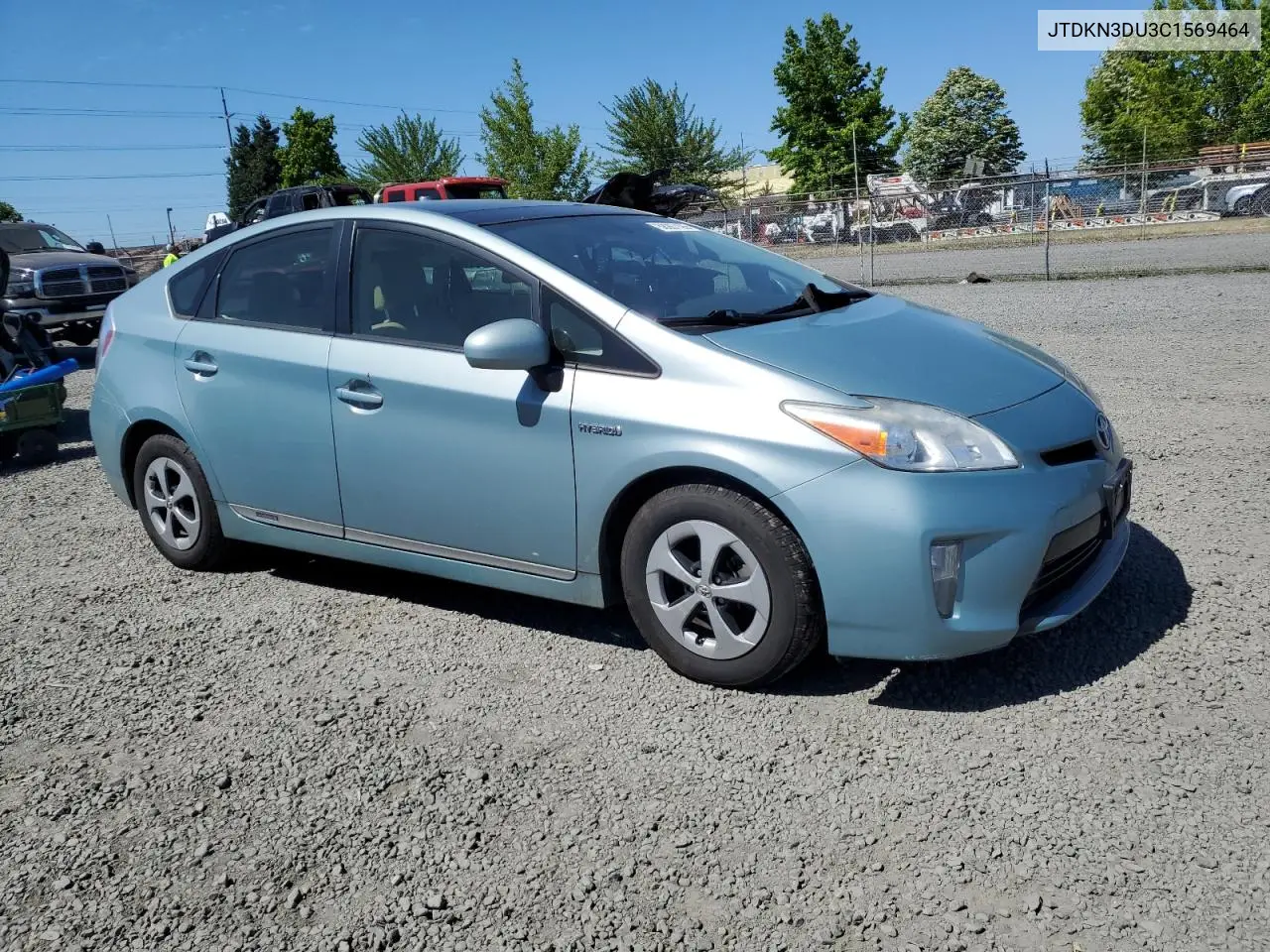 2012 Toyota Prius VIN: JTDKN3DU3C1569464 Lot: 58267195